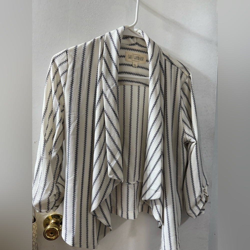 Sweet Wanderer Black and White Knit Cardigan